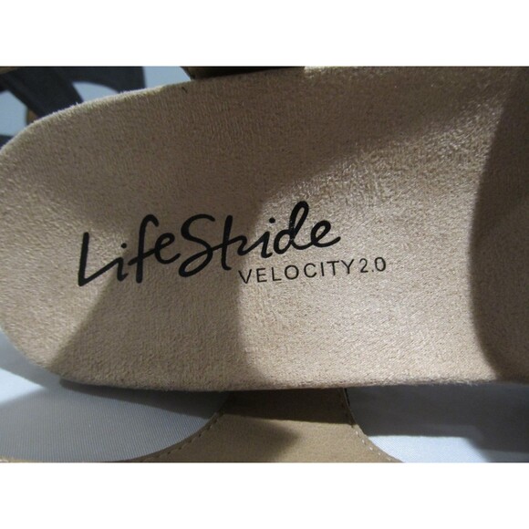 LifeStride Breeze Women’s Strappy Wedge Sandals Black 8W NWOB Cork Espadrille - Picture 4 of 10